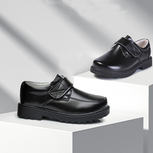รองเท้าหนังแท้เด็กผู้ชายสำหรับฤดูใบไม้ร่วง รองเท้าหนังนักเรียนแบบติดตีนตุ๊กแก รองเท้าสำหรับการแสดงของนักเรียน - Product Image 4