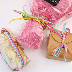 Venta al por mayor de papel de color de Navidad, cinta de hilo de rafia, cuerda trenzada, opciones personalizadas, servicio OEM para envolver regalos DIY - Product Image 6