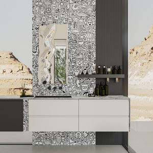 Pannello Decorativo Scanalato in Truciolato di Legno Personalizzato per <span class=keywords><strong>Testata</strong></span> del <span class=keywords><strong>Letto</strong></span> e Rivestimento Murale per Interni di Appartamenti - Product Image 4