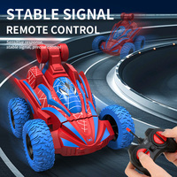 Niños 360 °   Coche RC Acrobático Giratorio - Vehículo Eléctrico Todoterreno de 4 Canales con Cable USB - Juguete de Control Remoto Listo para Usar
