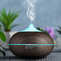Humidificador con Aroma a Madera Oscura, Difusor de Aceites Esenciales Ultrasónico de 300 ml, Luz Colorida, Silencioso, Difusor de Aire para Habitaciones