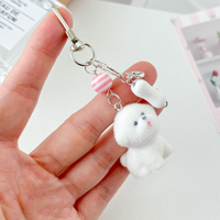 Porte-clés en peluche mignon et moelleux, lapin, ours, koala, canard, mini pendentif de sac, décoration de sac à dos pour filles