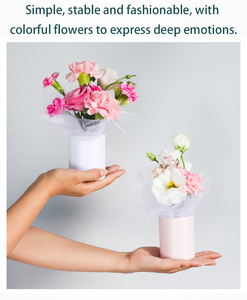 Flower Box Cardboard Packing Box Custom Cardboard Round Extra Large Rose Flower Bouquet Box Cylindrical Packaging Flower Square Paper Box With Lid