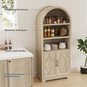 <span class=keywords><strong>Buffet</strong></span> <span class=keywords><strong>haut</strong></span> à arche, meuble de rangement moderne en bois, armoires latérales, étagères ouvertes réglables, vitrine à 5 niveaux pour salon - Product Image 5