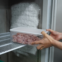 Wadah Penyimpanan Makanan Gastronorm Plastik PC Transparan Komersial Grosir Ramah Lingkungan Tahan Air 5L Tutup Geser Botol Pantry