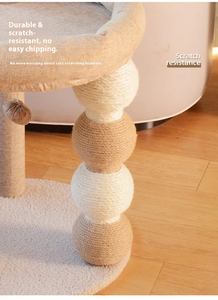 Arbre à <span class=keywords><strong>chat</strong></span> moderne avec griffoir en bois intégré, nid et lit, écologique, durable, sans chute de copeaux - Product Image 4