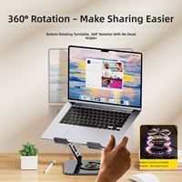 Support universel pour tablette en acier au carbone, réglable en hauteur, rotation à 720°, stabilisation d'image, streaming en direct, visionnage de séries