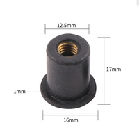 Insert d'expansion aveugle M6 en caoutchouc EPDM, amortisseur de vibrations, avec douille filetée en laiton pour éclairage de secours et applications automobiles