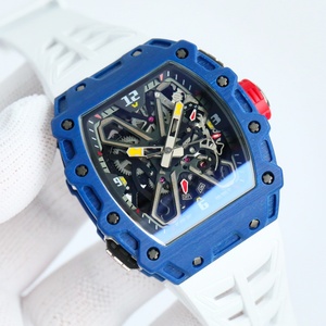 RM Style 3503 Luxury Men <b>Automatic</b> <b>Skeleton</b> <b>Watch</b> Carbon Fiber Case Tonneau Sport Wristwatch Rubber Strap - Product Image 2