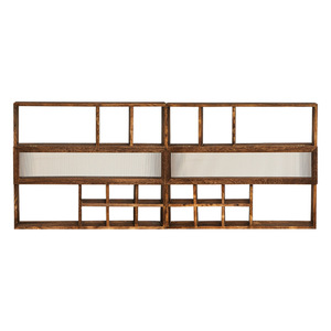 Estante de Exhibición de Madera Sólida para Montar en la Pared, Estilo Chino Moderno, Mueble de Almacenamiento para Sala de Estar - Product Image 4