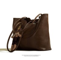 Tas Tote Wanita Kulit PU Desainer Mewah PLAYMAX dengan Logo Custom, Pola Permen, Tahan Air, Ritsleting, Kapasitas Besar