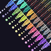 24 couleurs métallisé acrylique marqueur ohuhu acrylique marqueurs nail art dessin stylo graffiti ongles acrylique stylo