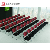 Chaise de conférence mobile LEADCOM LS-542A, empilable, avec coussin en tissu et roulettes, pour salle de réunion