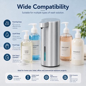 Distributeur automatique de savon mural en acier inoxydable, rechargeable, sans contact infrarouge, certifié CE RoHS IPX5, pour salle de bain et cuisine - Product Image 5