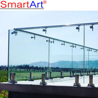 Système de balustrade sans cadre Smartart en acier inoxydable avec embout en verre pour balcon, escalier, villa, hôtel, balustrade DIY