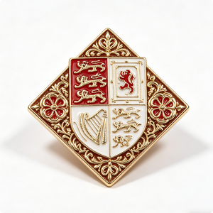 Écusson personnalisé en métal émaillé rigide avec armoiries royales britanniques, imprimé UV, pour ensemble de badges héraldiques britanniques pour la Fête des Pères - Product Image 4