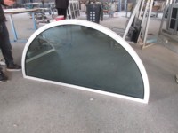Nuevo diseño de ventana de arco de marco de aluminio insonorizado con diseño de parrilla con pantalla