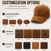 Gorra de Béisbol Personalizada con Visera de Cuero de Gamuza, Gorra Deportiva Retro de Algodón con Visera de Gamuza y Parches
