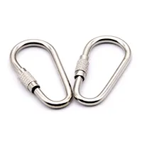 Petit mousqueton en forme de D à verrouillage par vis, simple, autobloquant, anti-chute, haute résistance, pour le camping, la randonnée, la pêche, le sac à dos