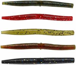 10 pièces/sac 5 pouces 7.64g queue droite ver souple leurre Wacky pêche mouche Mitul couleurs plomb lent plastique Senko vers leurre souple - Product Image 1