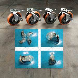 Industrielle 4-Zoll-Gummi-Lenkrolle 3/3,5/5/6/<span class=keywords><strong>8</strong></span> Zoll Platten rollen OEM Anpassbare Schwenk wagen für die Industrie - Product Image 4