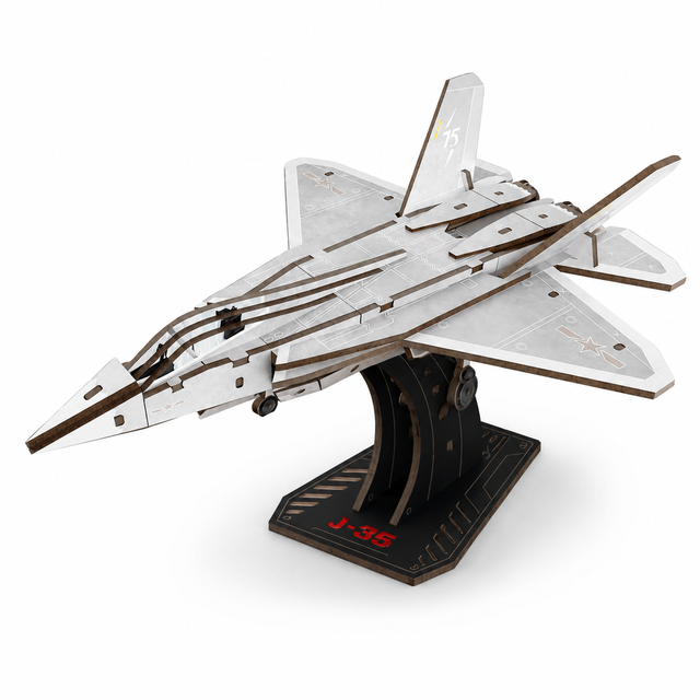 EPT 3D Wooden Airplane Model Kit 50-83PCS Laser Cut Fighter Jet Helicopter DIY Assembly Puzzle with Display Base Ages 6+