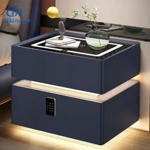 Mesita de Noche Inteligente Moderna con Luz LED RGB, Carga Inalámbrica, Altavoz Bluetooth, Gabinete Creativo para Dormitorio Juvenil - Product Image 1