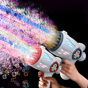 Astronaut Space 32 holes Bubble Machine LED Bubble Blaster for Toddlers Leak Proof Design 29 holes Bubble toys Blower