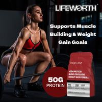 LIFEWORTH Poudre de protéines pour gain de poids sérieux Vitamine C Zinc et vitamine D pour le soutien immunitaire