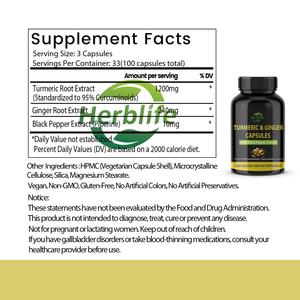 Cápsulas de Cúrcuma y Jengibre Veganas de Marca Privada OEM con Extracto de Pimienta Negra, para la Comodidad de las Articulaciones y Apoyo Antioxidante - Product Image 3