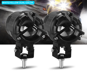 Lampe auxiliaire de feux de croisement et de route, Mini projecteur antibrouillard, feux de travail, <span class=keywords><strong>moto</strong></span> tout-terrain, 3 pouces, double couleur, voiture, <span class=keywords><strong>Led</strong></span>, lumière de conduite - Product Image 1