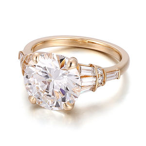 Anillo de Diamante Cultivado en Laboratorio de 5 Quilates, DEF, VVS, Oro Amarillo Sólido de 18K, 14K, 10K, Joyería Fina, Anillos Personalizados para Boda y Compromiso - Product Image 2