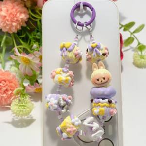 Cordino Creativo Fatto a Mano con 7 Perle '<span class=keywords><strong>Buonanotte</strong></span> Cielo Stellato' Charm Mengli Intrecciato a Mano Lunghezza 14 per Telefono Borsa Luce Notturna - Product Image 6