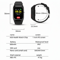 Montre GPS 4G avec bouton SOS, appel d'urgence, détection de chute, détection de la fréquence cardiaque, mesure de la pression artérielle, montre intelligente pour personnes âgées et enfants