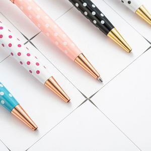Wholesale 1.0Mm Multi-Color Cute Polka Dot Twist With Custom Logo Metal Ballpoint <b>Pen</b> - Product Image 3