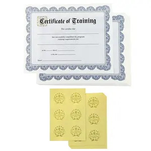 Сертификат безопасности, индивидуальная печать с водяными знаками и защитной нитью, Золотая фольгированная металлическая граница, сертификат награды