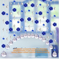 Rideau suspendu en perles de verre cristal motif rose pour la décoration Feng Shui du salon, de la chambre, de la porte ou de l'arche, fabriqué en Chine