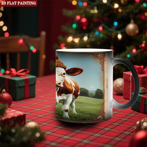 Frosted Black Magic Mug 11oz <b>Ceramic</b> Heat Activated Color Changing Tea <b>Cup</b> - Product Image 2