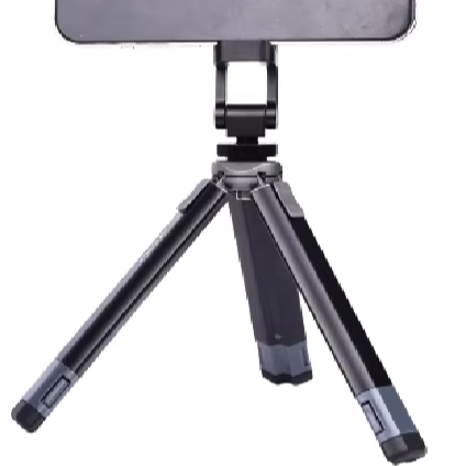 2-Section Telescopic Tripod with Cold Shoe Phone Clamp for Live Streaming Vlogging