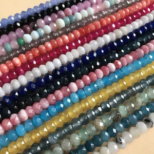 wholesale 6*4mm 4 *6mm dyed jade Faceted Rondelle Beads multicolor Spacer Faceted Rondelle Stone Beads For Jewelry Making