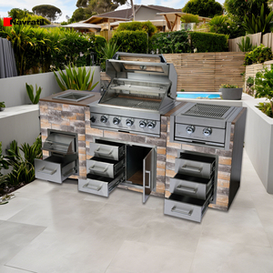 Stock in USA Warehouse Wholesale 304 SS BBQ Built in Gas Grill Ice Bin Drawer <strong>Door</strong> Set Outdoor Kitchen Cabinets for Garden - Product Image 6