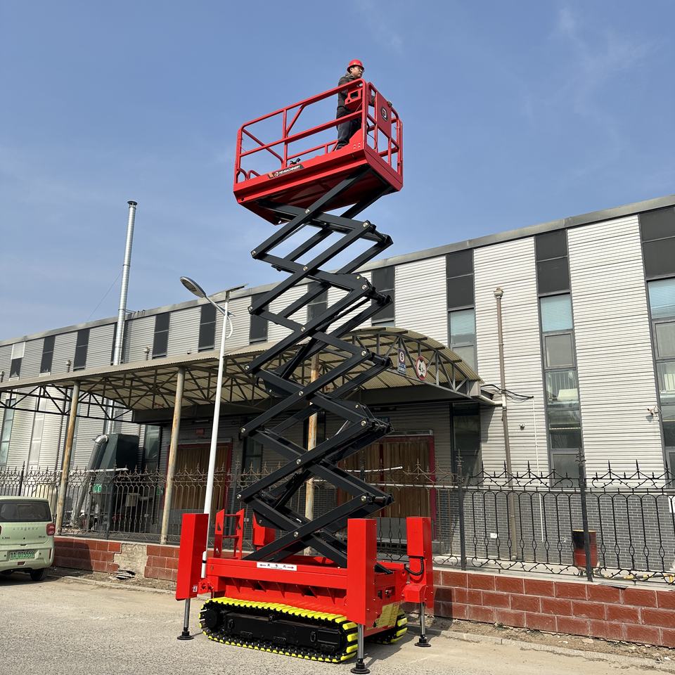 12M Steel Crawler Scissor Lift Platform Remote Control Hydraulic Aerial ...