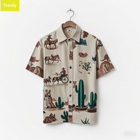 Fashion Forward Chemise de jeu de réalité virtuelle pour hommes Chemises hawaïennes éclairées par LED avec des impressions de contrôleur de jeu et des accents au néon pour Gam