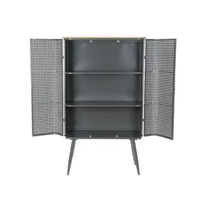 ESTANTE DE METAL Y MADERA 79X39X133 GRIS - Product Image 4