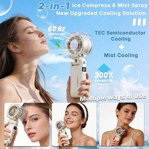 Multi-functional Portable Handheld Turbo Fan with Ice Cooling 45ml Mist Fan Up to 12H Cooling 199 Speed USB Rechargeable Fan - Product Image 5