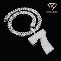 Pendentif Hip Hop personnalisé avec figurine de rappeur, serti de moissanite, en argent sterling 925 plaqué rhodium, chaîne de 20 pouces, unisexe, tendance
