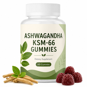 Gummies Antioxydants Naturels Biologiques Végétaliens à base d'Ashwagandha, L-Théanine, Rhodiola Rosea, Glycinate de Magnésium, Curcuma, Safran et KSM-66 - Product Image 1