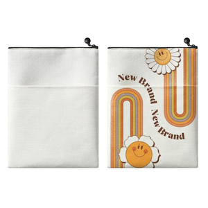 Funda de libro en blanco para sublimación, funda de libro de lino y algodón DIY con diseño de <span class=keywords><strong>bolsillo</strong></span> medio, funda de libro de tela de transferencia de calor con cremallera - Product Image 6