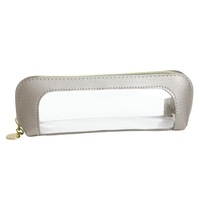 Étui à crayons léger et portable en PVC avec fermeture éclair, pochette transparente pour fournitures scolaires, sac à stylos simple pour étudiants, multi-usages