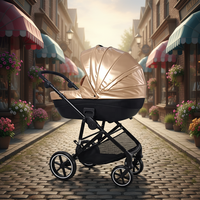 Poussette pour bébé personnalisée OEM, nacelle, système de voyage, cadre en alliage d'aluminium, housse en lin, capacité de charge de 20 à 22 kg, 0 à 3 ans